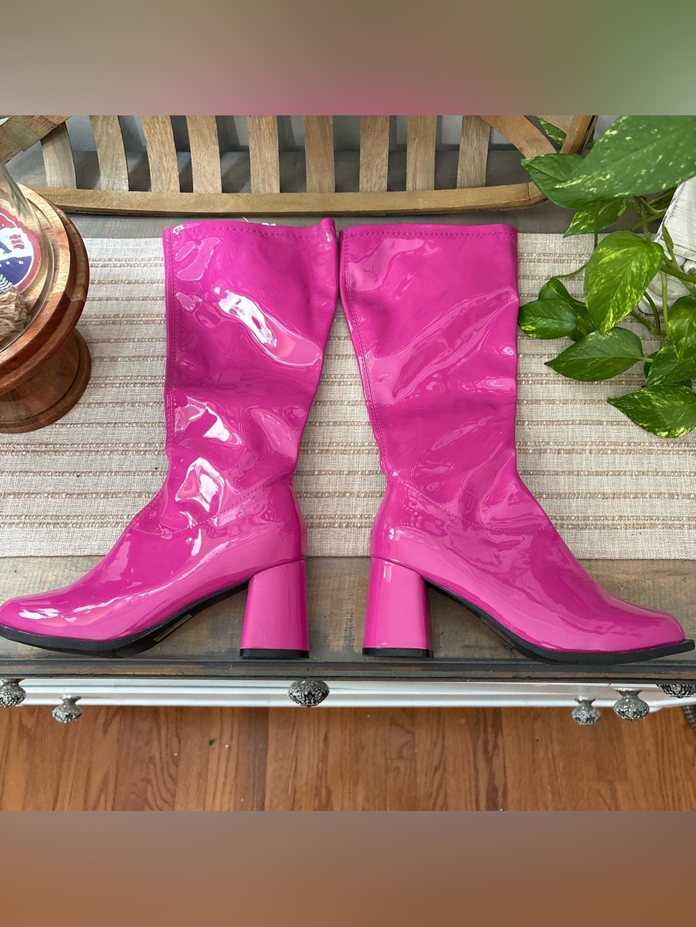 Ellie Fusha Hot Pink Go Go Boots Good condition Sz8